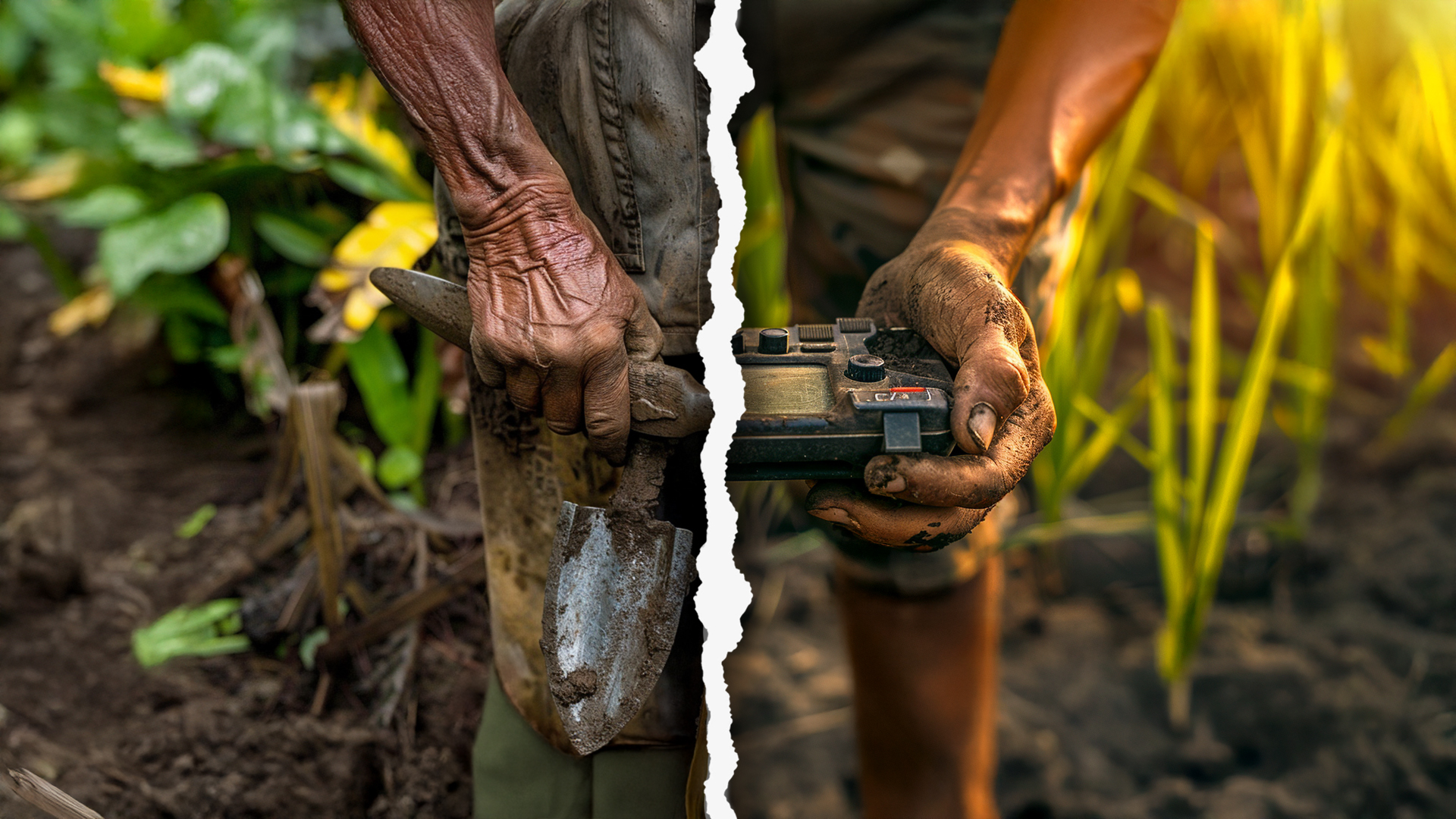 Hombre trabajando en el campo