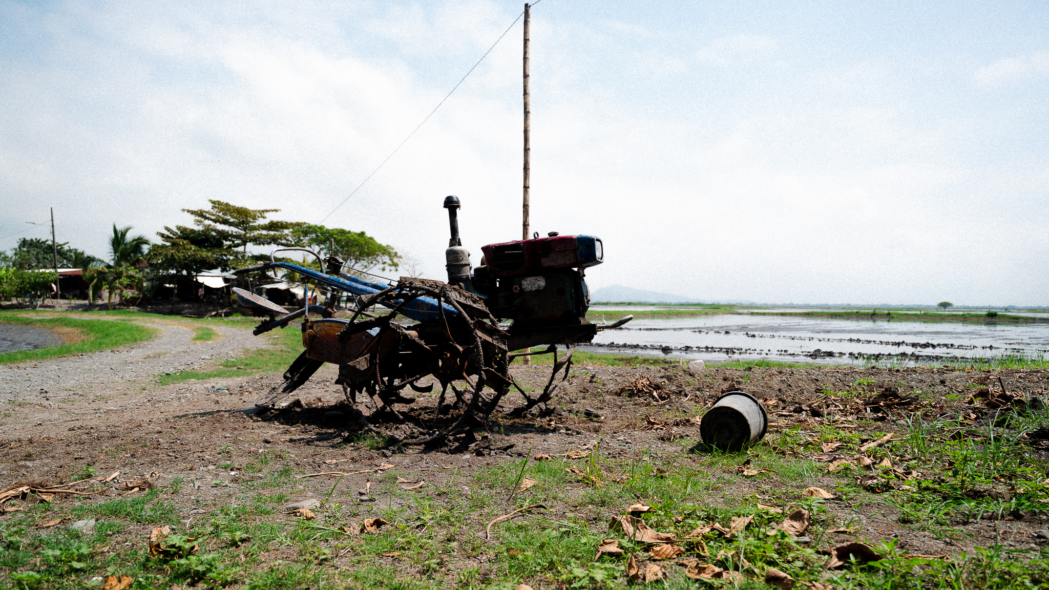 Mujer trabajando con maquinaria agrícola