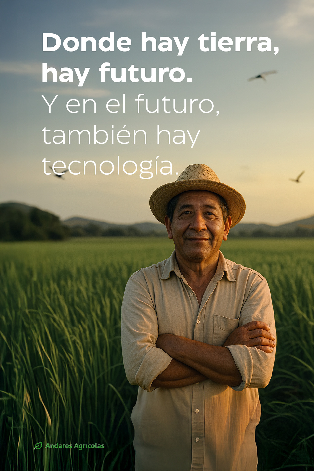 Pieza gráfica vertical sobre el futuro del agro